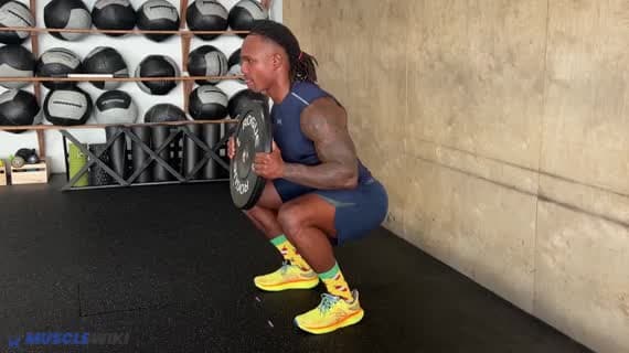 Squat isometrico con disco e allungo