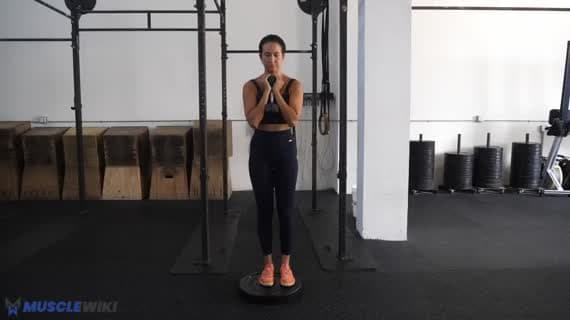 Dumbbell Goblet Deficit Reverse Lunge