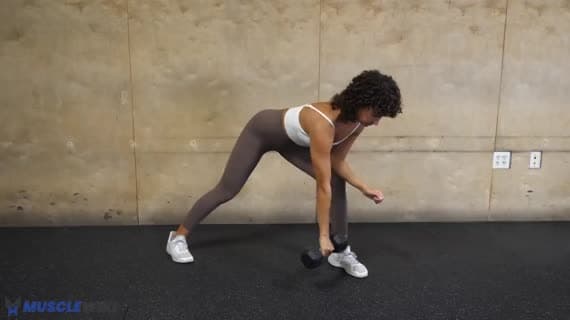 Dumbbell Knee Lawnmower Row