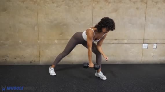 Dumbbell Single Arm Row Knee