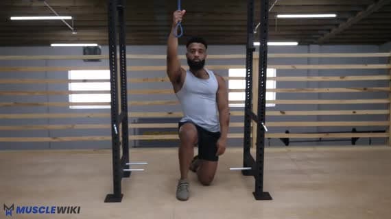 Band Half Kneeling Single Arm Pulldown