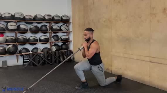 Landmine Alternating Lunge To Chest Press