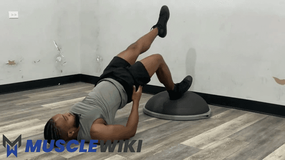 Pont Fessier Surélevé Sur Bosu Ball (Une Jambe)