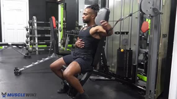 Cable Single Arm Decline Bench Chest Fly