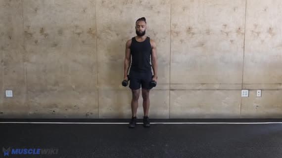 تمرين القرفصاء المتبادل بالدمبل إلى الأمام