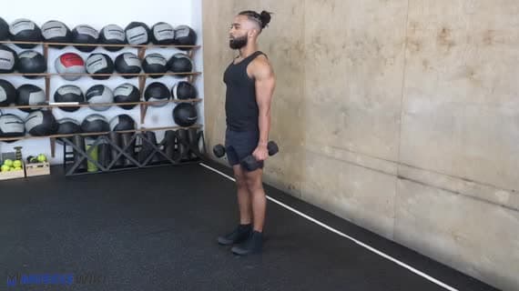 Affondo inverso alternato con manubri