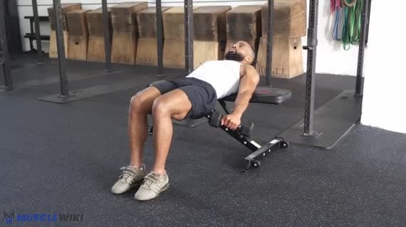 Dumbbell Bench Braced Reverse Flat Curl