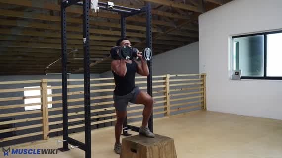 Dumbbell Front Rack Step Up Knee Drive