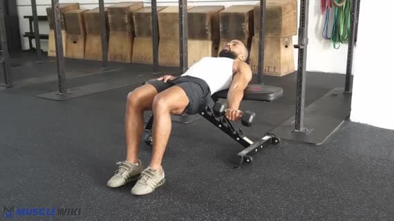 Dumbbell Single Arm Bench Braced Flat Curl