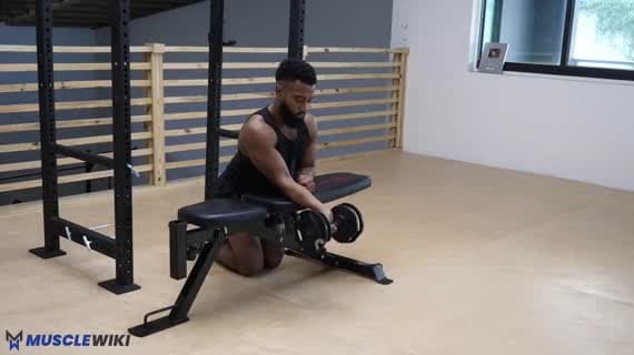 Dumbbell Single Arm Bench Wrist Curl
