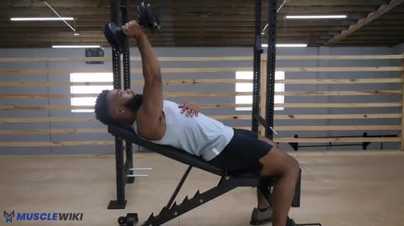 Dumbbell Single Arm Incline Skullcrusher