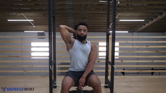 Dumbbell Single Arm Seated Overhead Tricep Extension