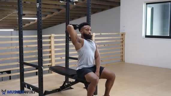 Dumbbell Single Arm Seated Overhead Tricep Extension