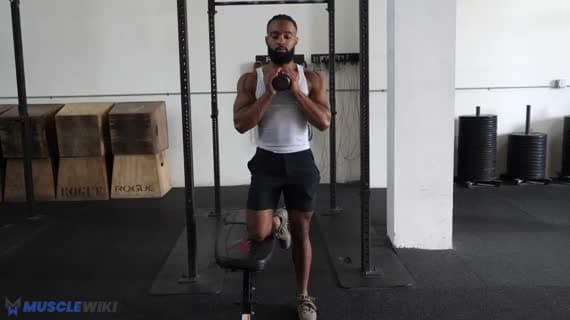 Kettlebell Half Kneeling Goblet Romanian Deadlift