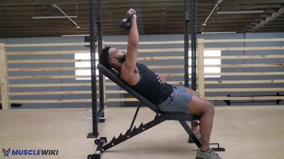 Kettlebell Single Arm High Incline Chest Press