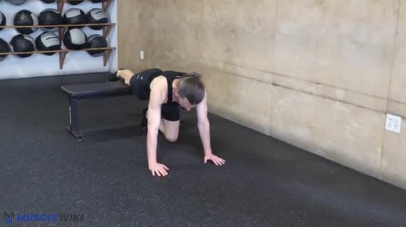 نص: رفع العضلة المضيفة بجانب القصير أثناء الاستلقاء