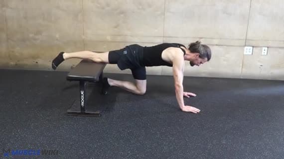 نص: رفع العضلة المضيفة بجانب القصير أثناء الاستلقاء