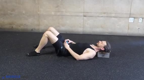 Laying Cervical Extensor Mobilisation Peanut Tool